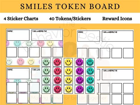 Printable Smiley Face Token Board Smiley Face Reward Chart Digital