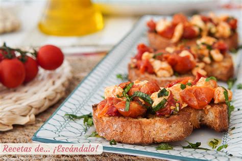 Bruschetta Italiana Con Tomates Cherry Mozzarella Y Albahaca Recetas