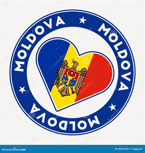 Insignia De La Bandera Del Corazón De Moldova Ilustración del Vector