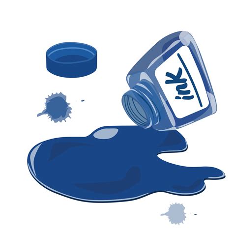 Dropped Ink Bottle Vector Set Dropped Ink Pot Or Inkpot Vector