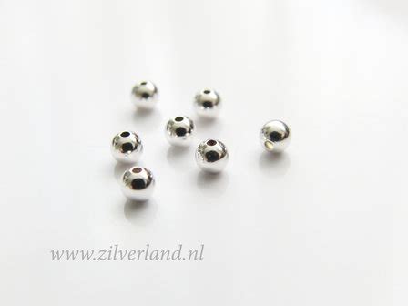 50 Stuks 3mm Sterling Zilveren Kralen Zilverland Zilveren Sieraden