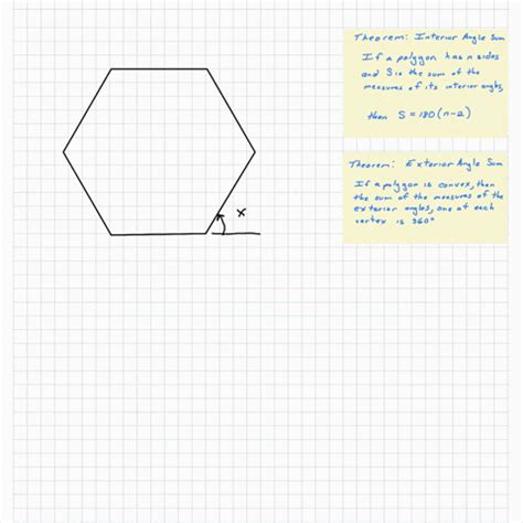 SOLVED:Find the measures of each exterior angle and each interior angle for each regular polygon ...