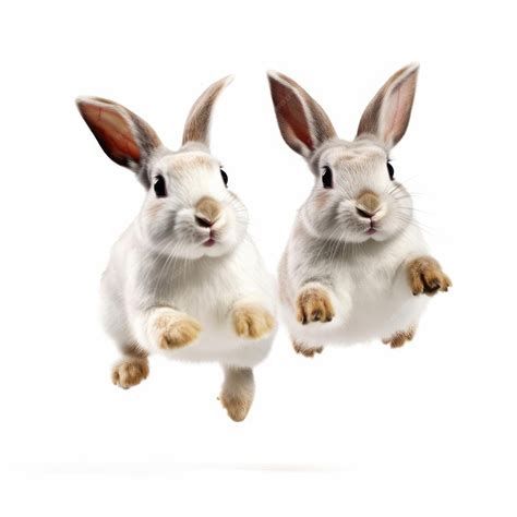 Premium AI Image | Hopping Rabbits