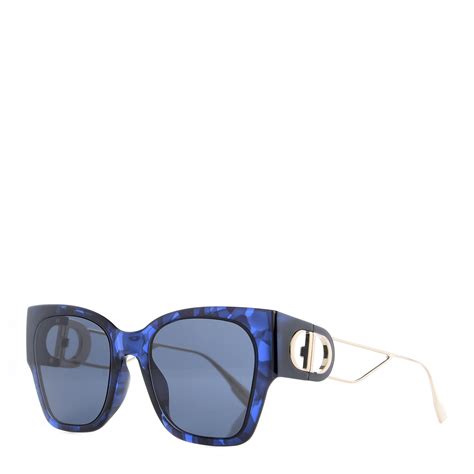 Christian Dior Acetate Rectangular 30 Montaigne 1 Sunglasses Blue 677693 Fashionphile