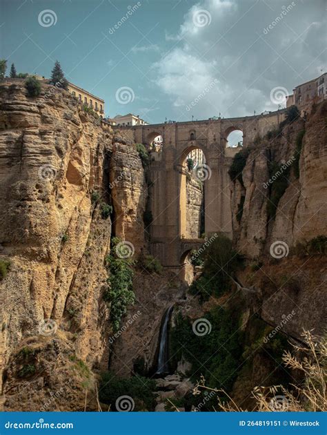bridge   canyon  buildings   background stock image