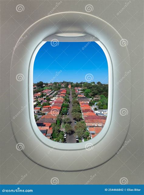 View of Suburban Sydney Australia from Airplane Window Stock Photo - Image of light, downtown ...