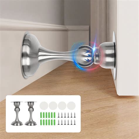 Magnetic Door Stop White Door Stopper Pack Wall Protector Stainless