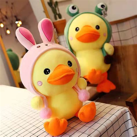 Cute Yellow Duck Plush Doll Stuffed Soft Toy Cartoon Kawaii Plushies