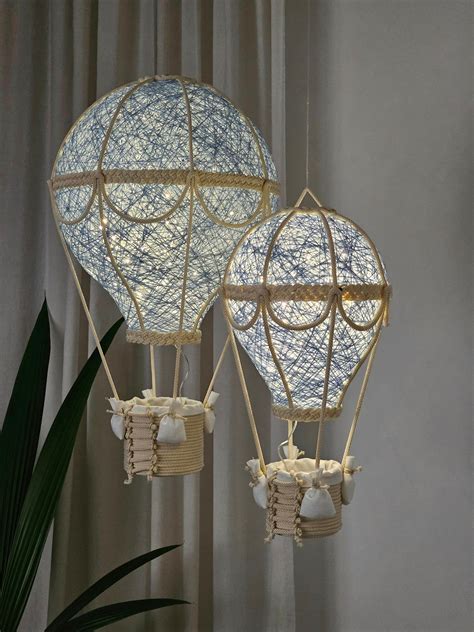 Baby Night Light Blue Hot Air Balloon Set In Two Size Etsy Diy Hot Air Balloons Hot Air