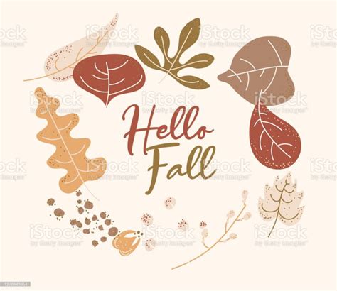 Vector illustration of a Abstract Fall Leaves background template ...