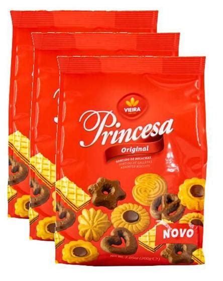 Kit 3 Biscoitos Sortidos Princesa Vieira 200g Biscoito Bolacha