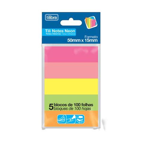 Bloco Adesivo Tilibra Tili Notes Neon Mm X Mm Cores Fls