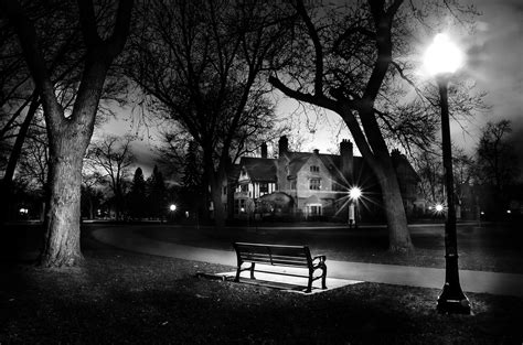 A Night In The Park A Lonely Park Bench Looks Towards Will Flickr