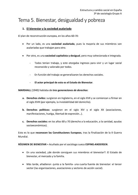 Tema 5 Estructura Y Cambio Estructura Y Cambio Social En España 3º