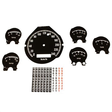 B Body Rallye Dash Gauge Decal Kit With Kph