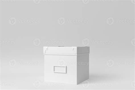 White box on white background. Design Template, Mock up. 3D render ...