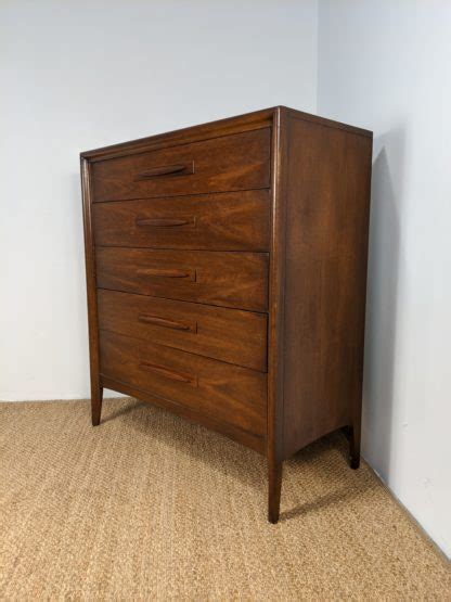 Mid Century Modern Walnut Highboy Dresser Emphasis Series By Broyhill