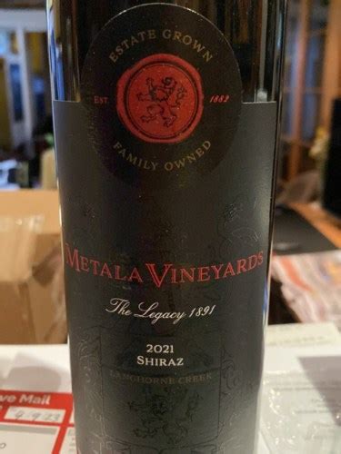 2021 Metala The Legacy 1891 Shiraz Vivino US