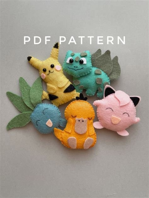 5 Pokemon Plush Sewing Patterns Daisymirren