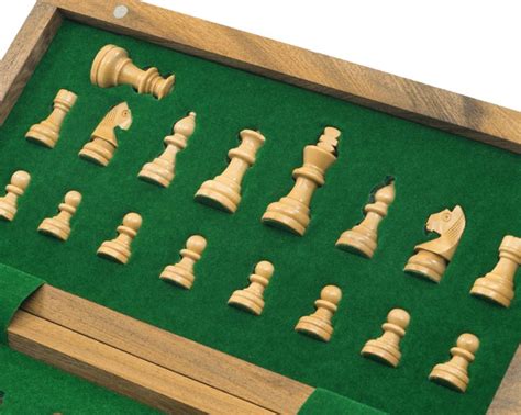 Inch Folding Solid Wood Magnetic Chess Set The Chess Store