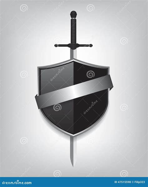 Sword And Black Shield Stock Vector Illustration Of Grunge 47515598