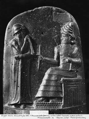 Code Of Hammurabi Top Of The Stele The God Shamash Dictating His Laws