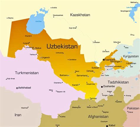 Städtekarte Von Usbekistan