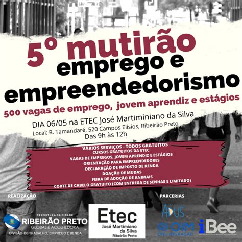 Confira As Mais De 500 Vagas De Empregos Jovem Aprendiz E Estágios Do Mutirão De Emprego E