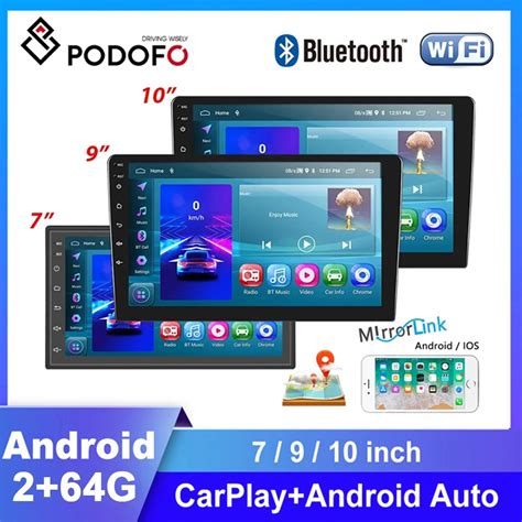 Podofo Android 2 Din R Dio Do Carro 7 9 10 Multimedia Reprodutor De V