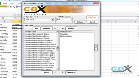 Zip Code Census Demographic Data In Microsoft Excel Youtube