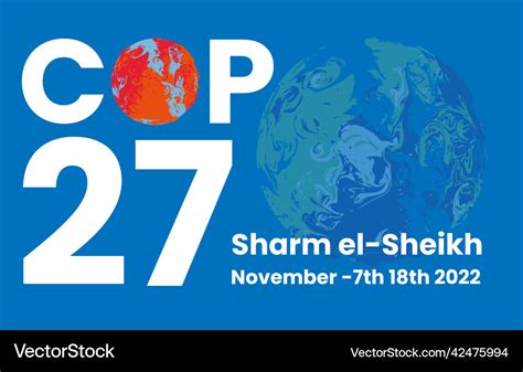 Cop 27 Sharm El Sheikh Egypt 7 18 November Vector Image