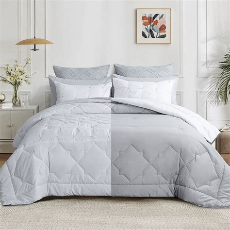 Ruikasi King Size Piece Comforter Set Modern Pinch Pleated