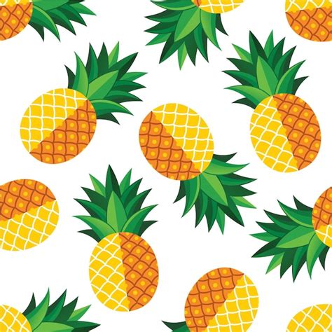 Premium Vector Pineapple Seamless Pattern Vector Illustration