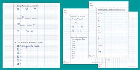 Écriture des nombres CP CE1 à imprimer Écrire les chiffres