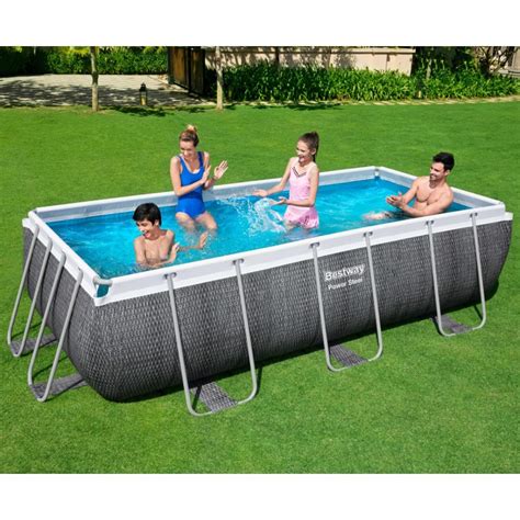 Piscine Power Steel Tubulaire Rectangulaire X Cm Bestway