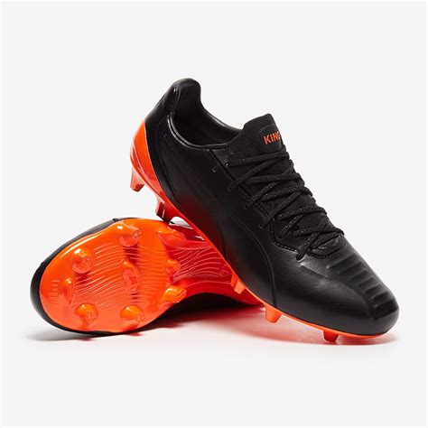 Puma King Platinum Fg Ag Black Shocking Orange Firm Ground Mens