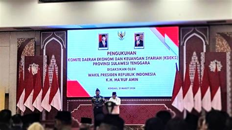 Wapres Ri Kdeks Jadi Penggerak Ekonomi Syariah Di Sultra Saat Hadiri