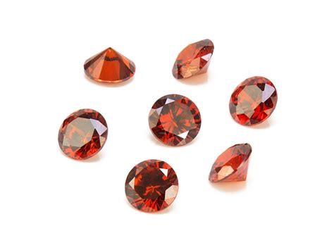 Cubic Zirconia Round Red Various Sizes