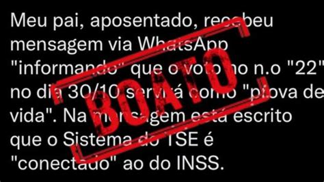 TSE Nega Que Votar 22 Sirva Como Prova De Vida Do INSS