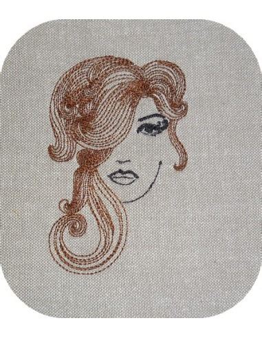 Motif De Broderie Machine Visage Femme