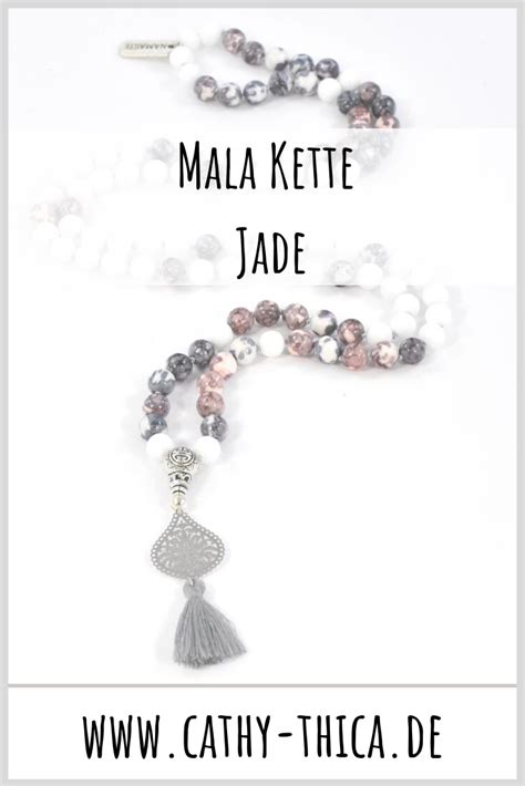 Handgeknotete Mala Kette Mit Echten Jade Edelsteinen Schmuck Design