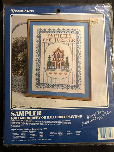 New Sealed Vogart Crafts Families Are Forever Sampler I Embroidery