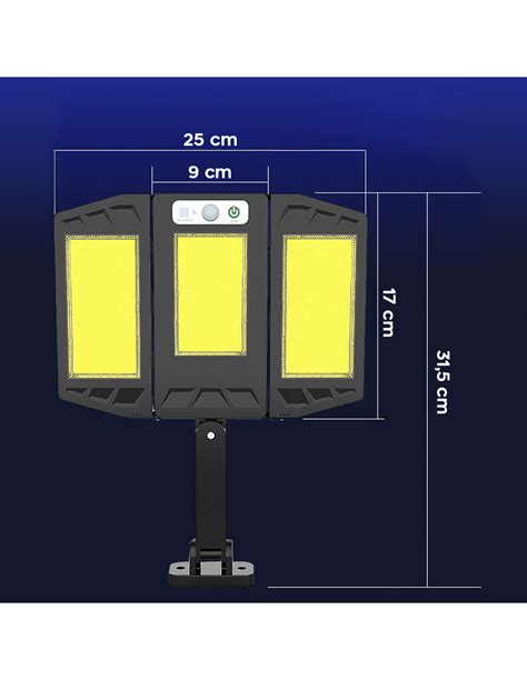 Faretto Solare A Led Fotovoltaico Sensore Di Movimento E Telecomando