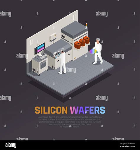 Ssemiconductor Chip Production Isometric Composition With Images Of