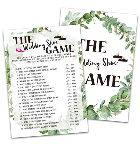 The Wedding Shoe Game Bridal Shower Game Printable Pdf Bride Wedding