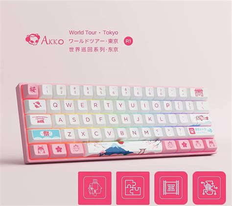 Akko World Tour Tokyo Wired Mechanical Gaming Keyboard Rgb Backlit