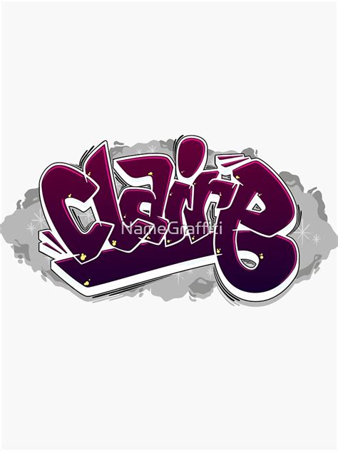 Claire Graffiti Name Sticker For Sale By Namegraffiti Redbubble