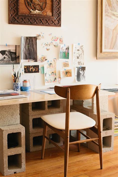 creative-diy-cinder-block-workspace-table | HomeMydesign