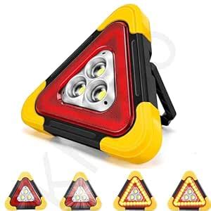 Kliffoo Warning Triangle Reflector For Car Flashing Led Solar