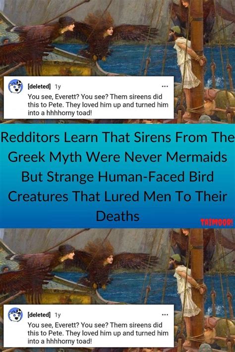 Redditors Learn That Sirens From The Greek Myth Were Never Mermaids But Strange Human Faced Bird